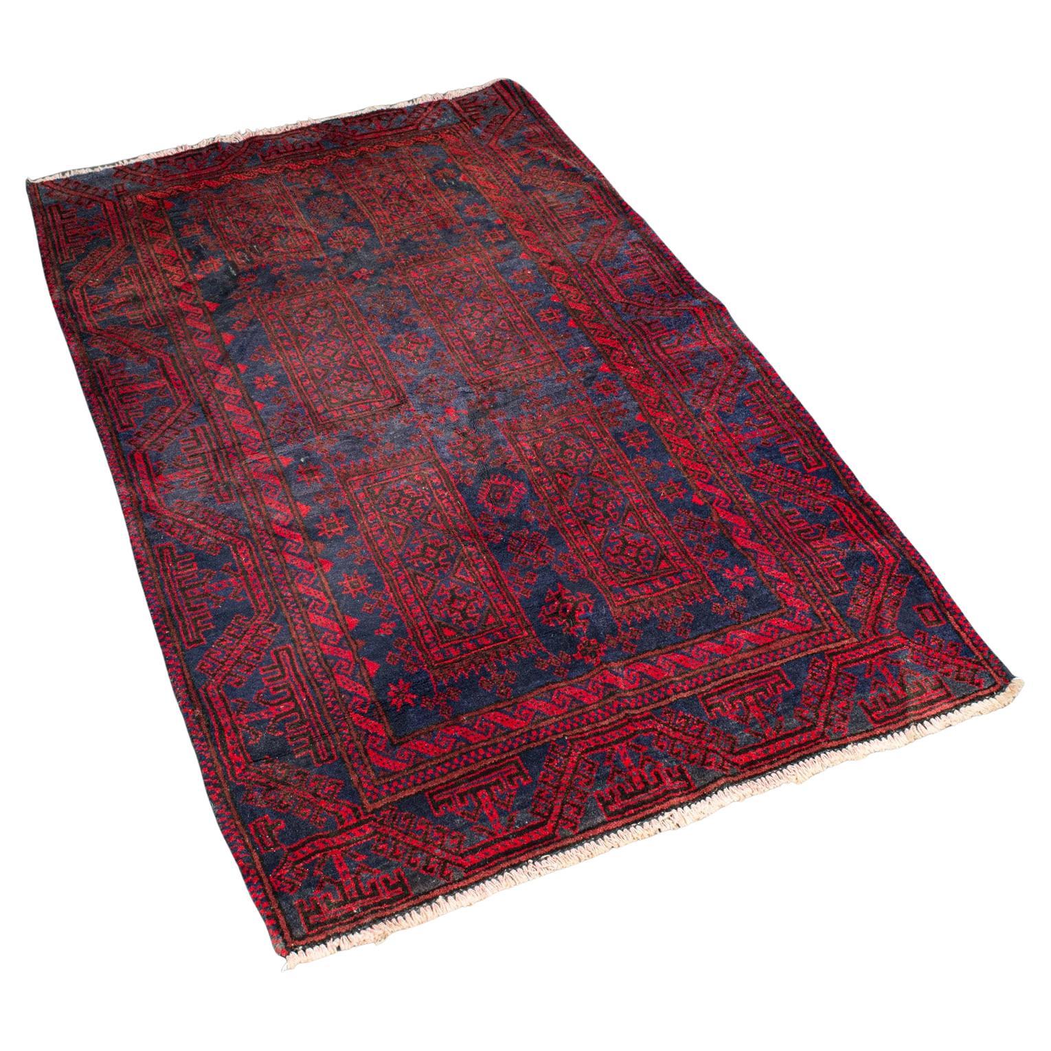Vintage Decorative Baluchi Rug, Middle Eastern, Hall, Lounge Carpet, circa 1930 For Sale