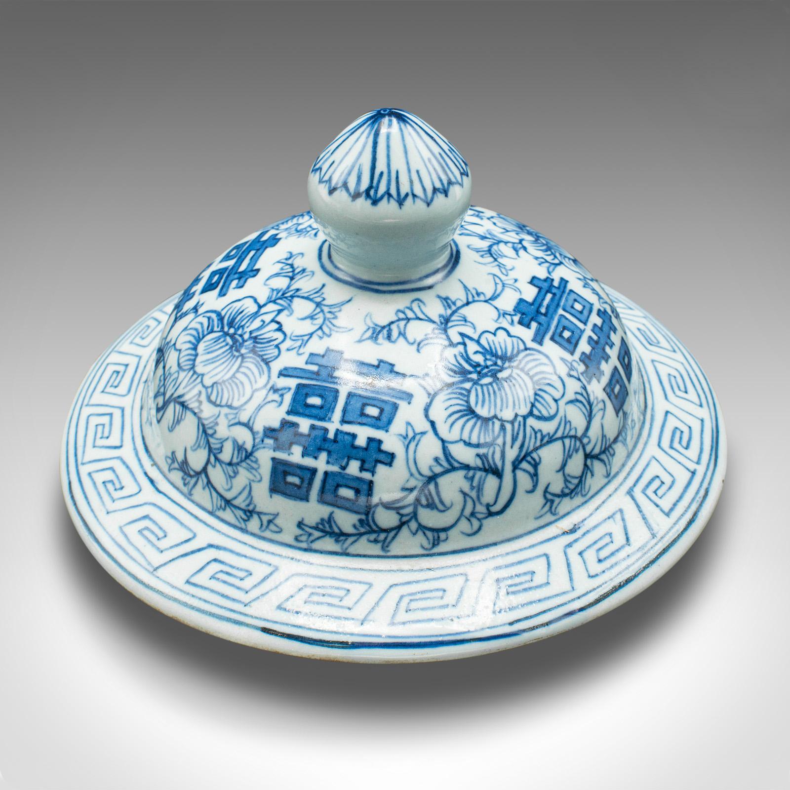 Urne balustre décorative chinoise, céramique, vase à couvercle, Art déco, vers 1930 en vente 6