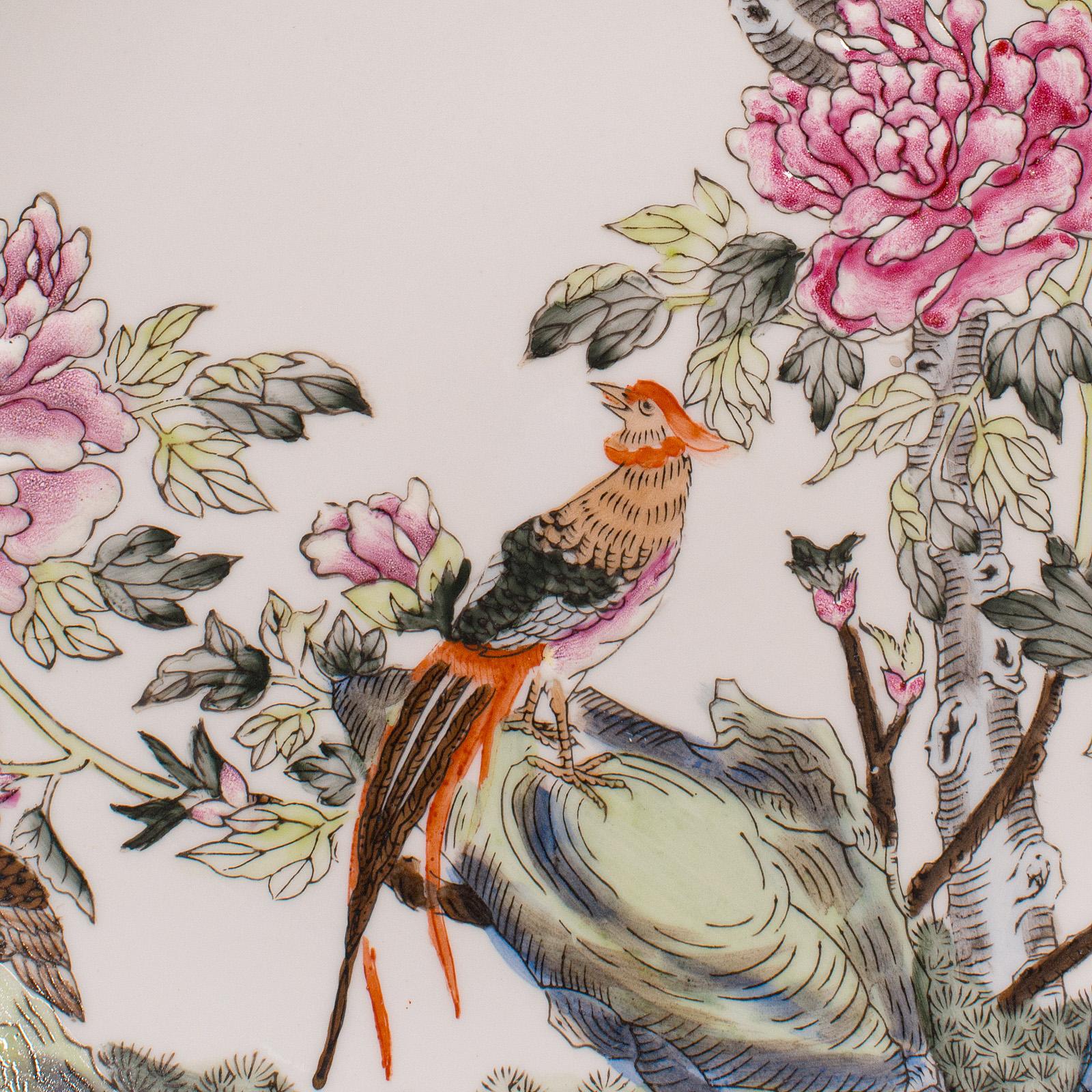 Vintage dekorative Vogel Teller, Chinesisch, Display Schale, Goldener Fasan, Art Deco (Keramik) im Angebot