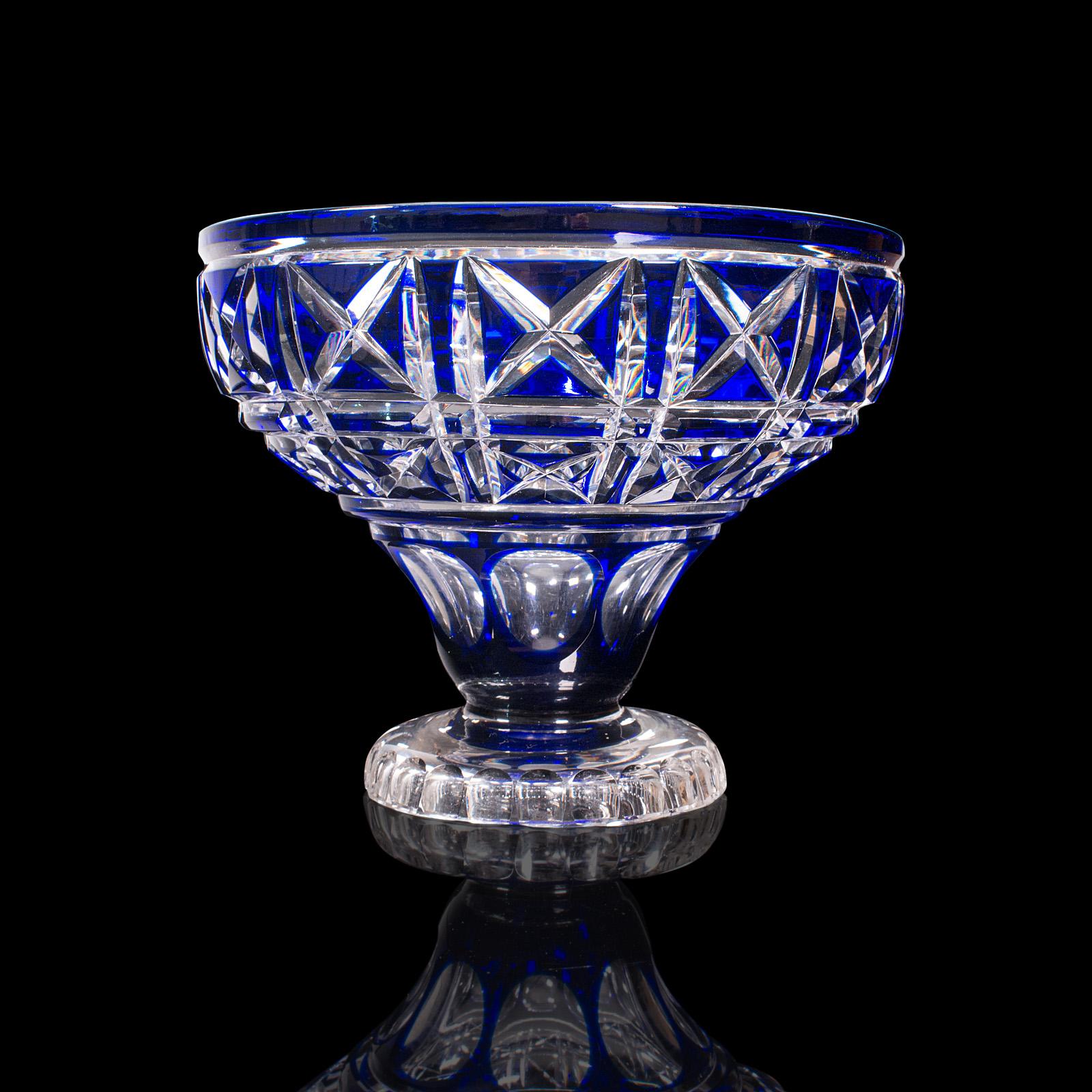 blue glass fruit bowl antique