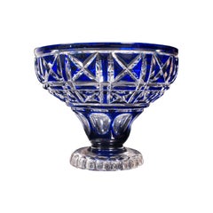 Bol décoratif vintage anglais en verre, plat à fruits, centre de table, vers 1930