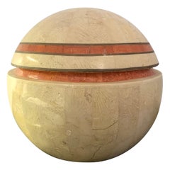 Vintage Decorative Box Made From Tessellated Stone and Bronze