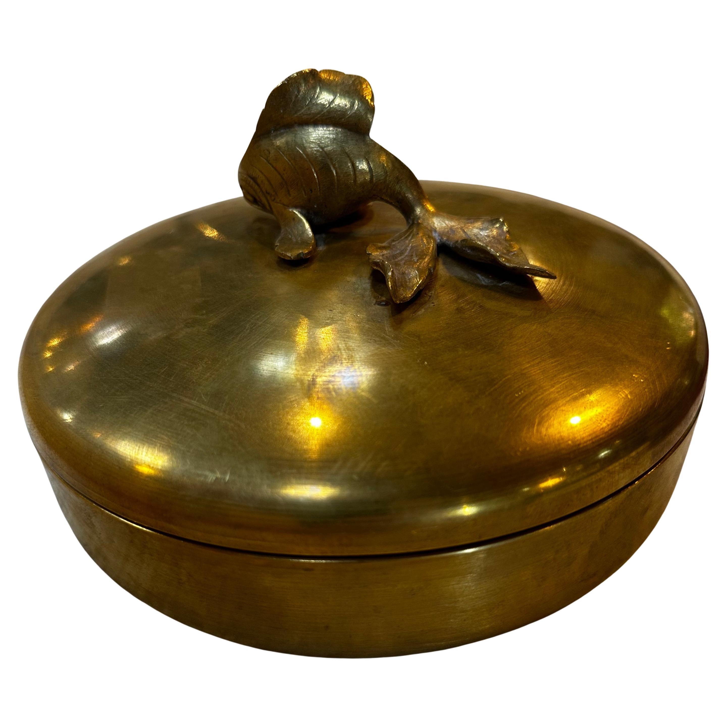 Vintage Brass Latched Box For Sale at 1stDibs