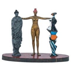 Sculpture décorative vintage en bronze de Salvatore Fiume, signée et publiée