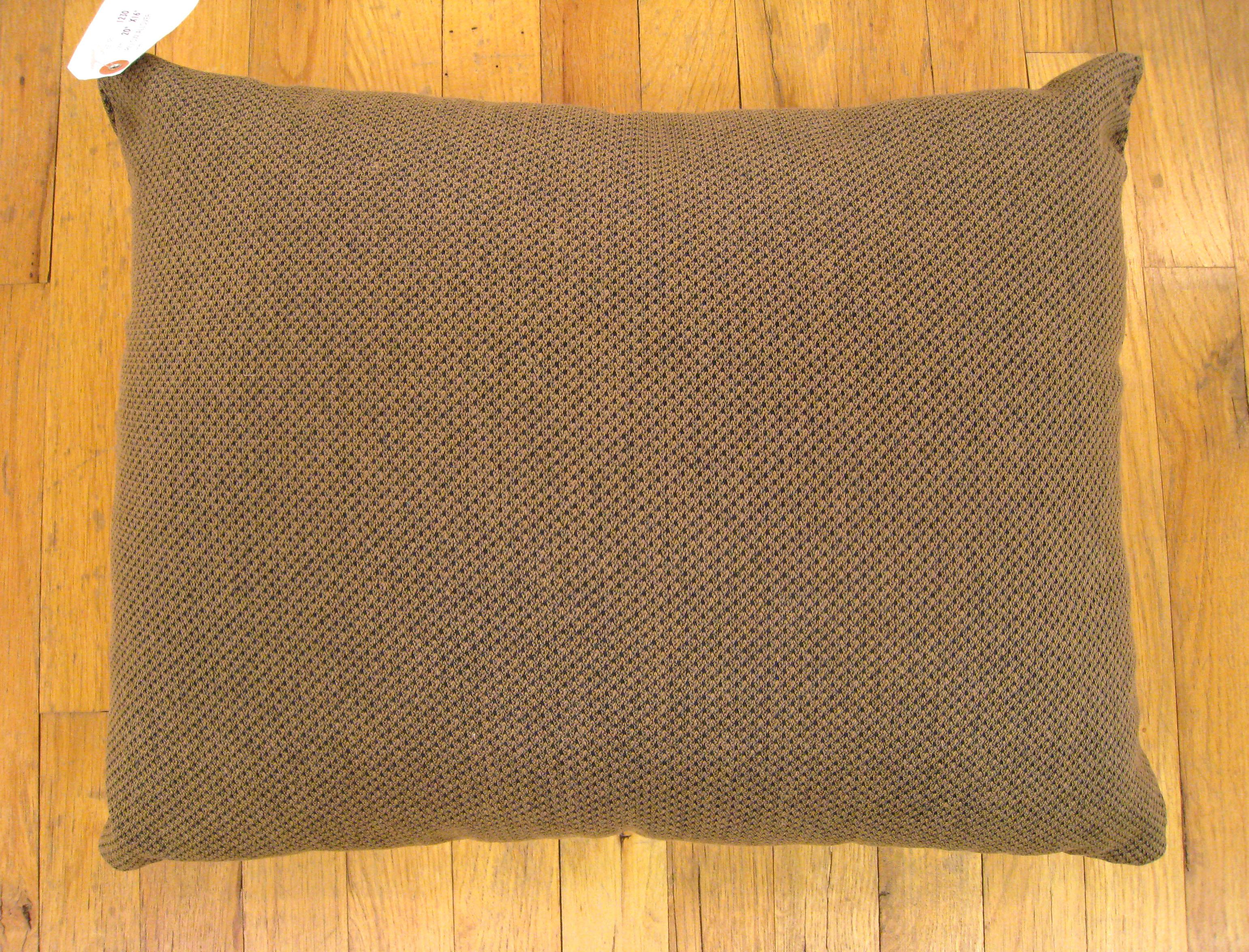 A vintage decorative pillow, double-sided, with brown fabric on both sides, size 20