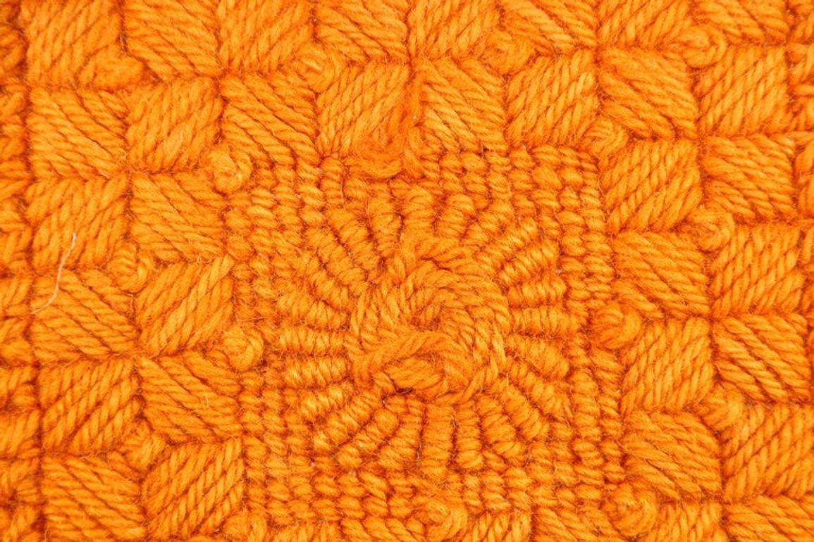 Vintage Decorative Burnt Orange 1960s Crochet Pillow with Tassells 6