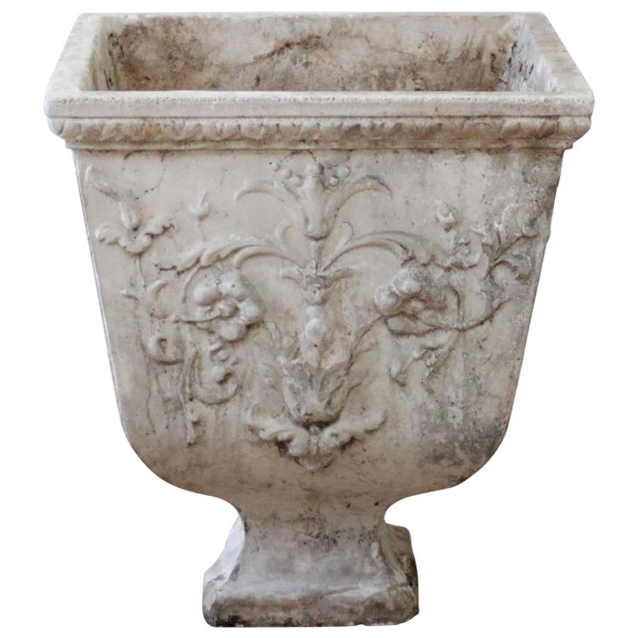 Vintage Decorative Cast Stone Garden Urn Planter at 1stDibs