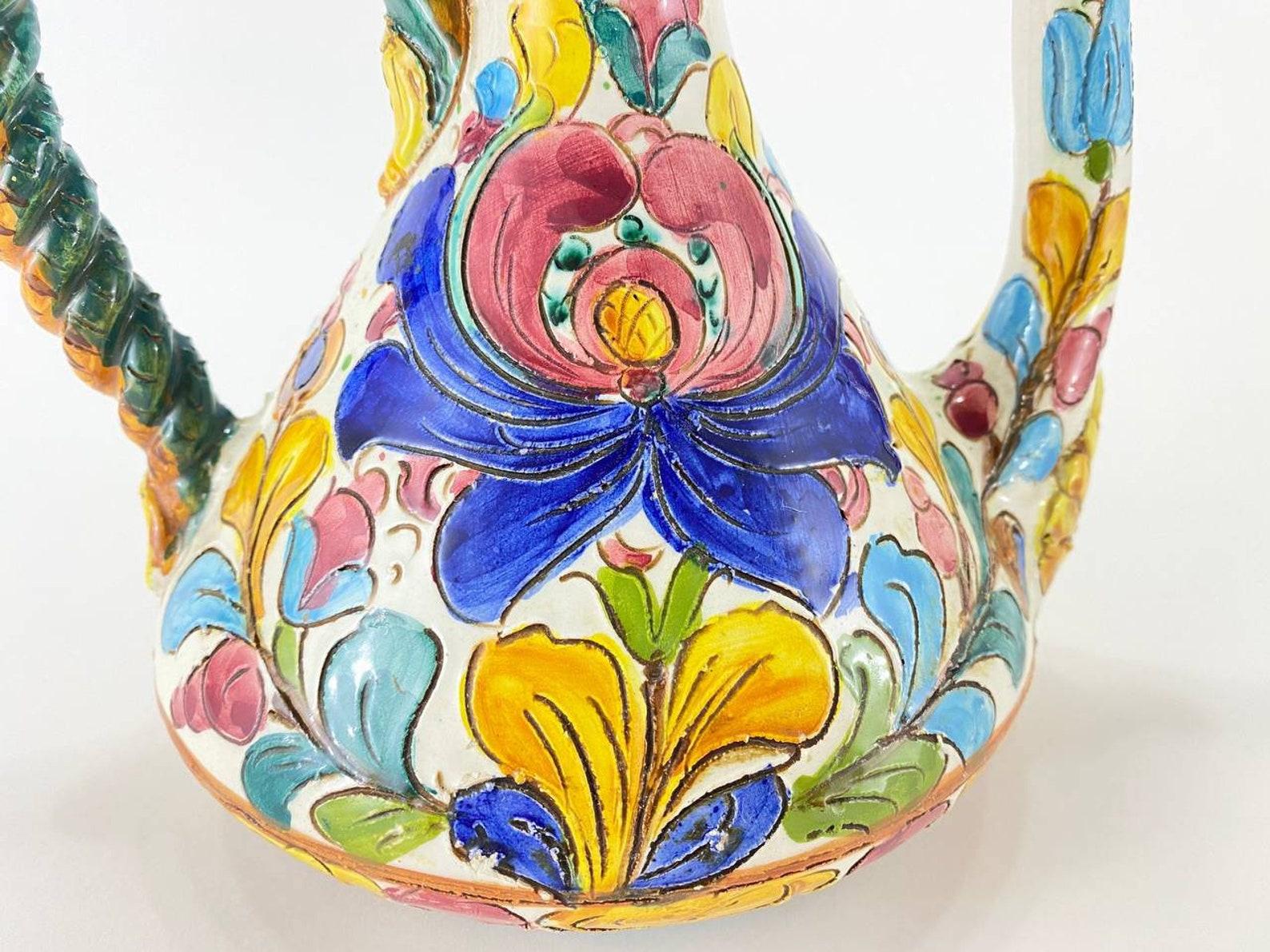 Vintage Decorative Ceramic Kettle Assbrock Keramik Majolika, Germany For Sale 2