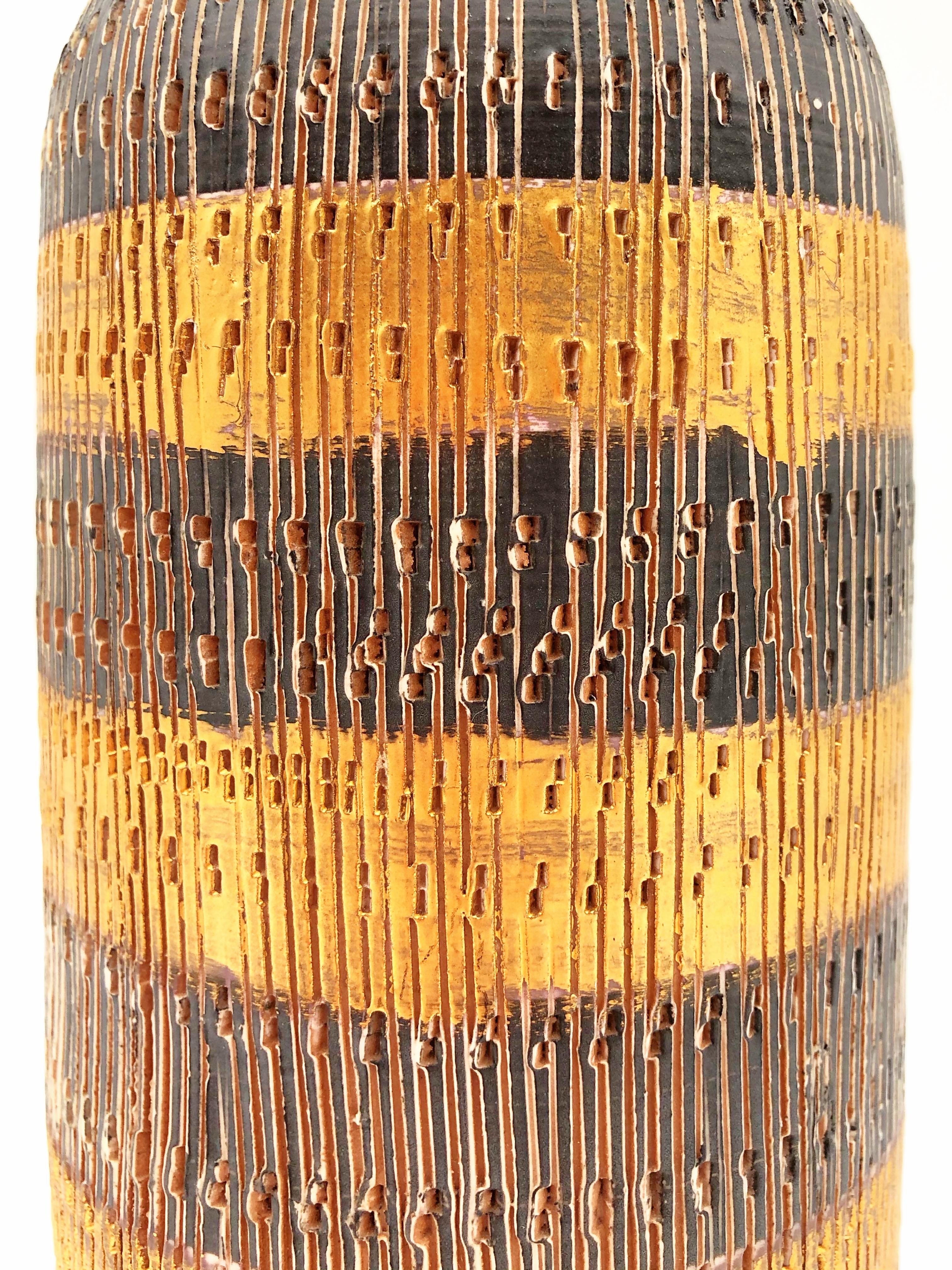 Vintage Dekorative Bitossi Seta Keramik Deckelflasche Gefäß:: Made in Italy im Zustand „Gut“ im Angebot in McKinney, TX