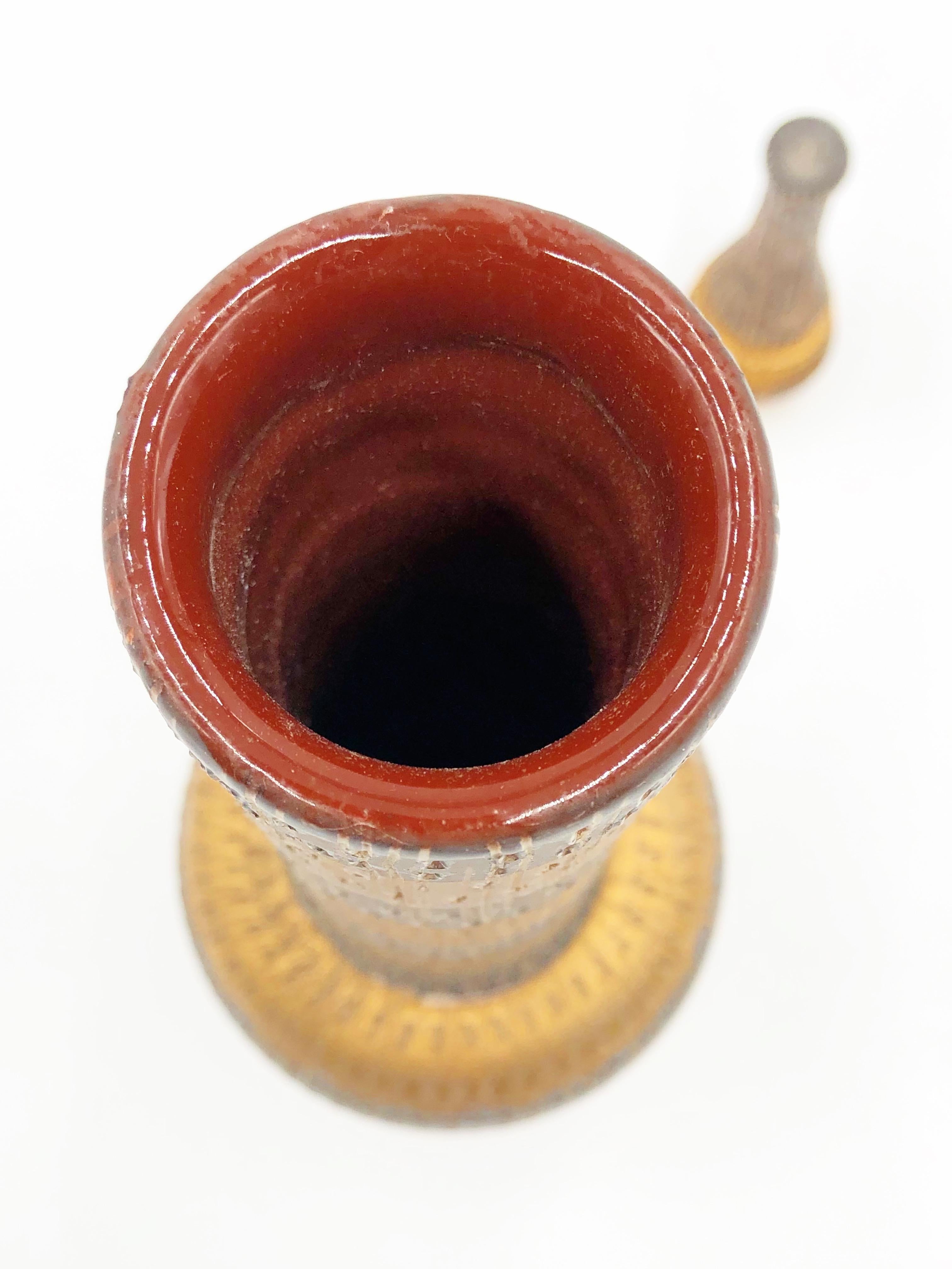 Vintage Decorative Bitossi Seta Ceramic Lidded Bottle Vessel, Made in Italy For Sale 1