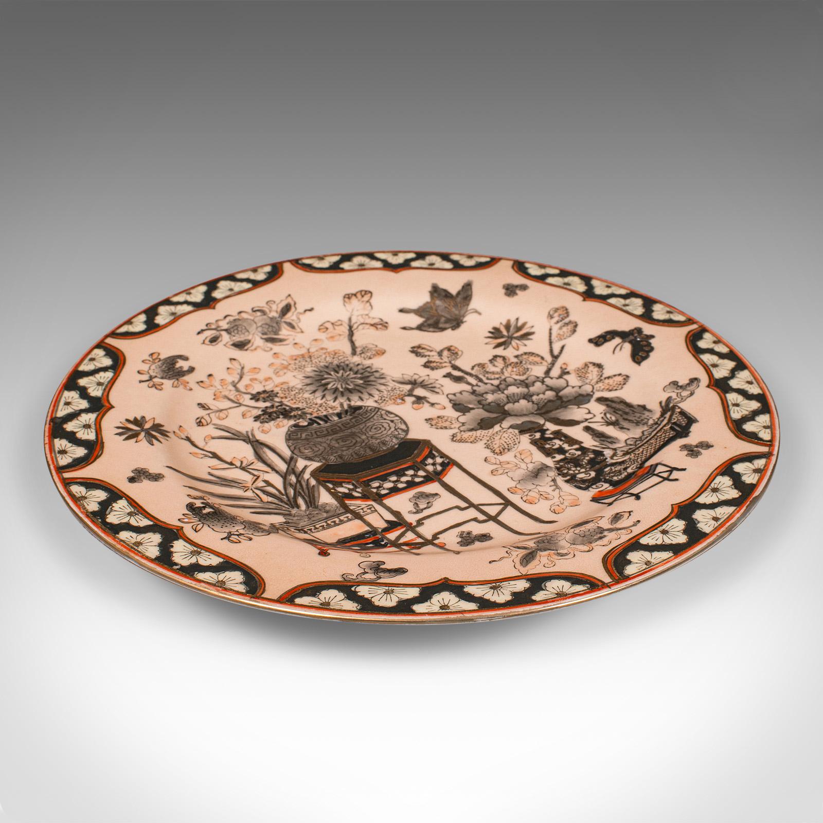 Vintage Decorative Charger, Chinese, Ceramic, Display Plate, Art Deco, C.1940 For Sale 5