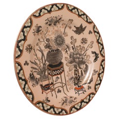 Vintage Decorative Charger, Chinese, Ceramic, Display Plate, Art Deco, C.1940