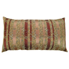 Vintage Decorative Chinoiserie Brocade Pillow with Stripes