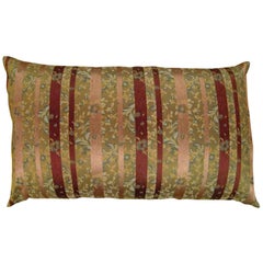 Vintage Decorative Chinoiserie Brocade Pillow with Stripes