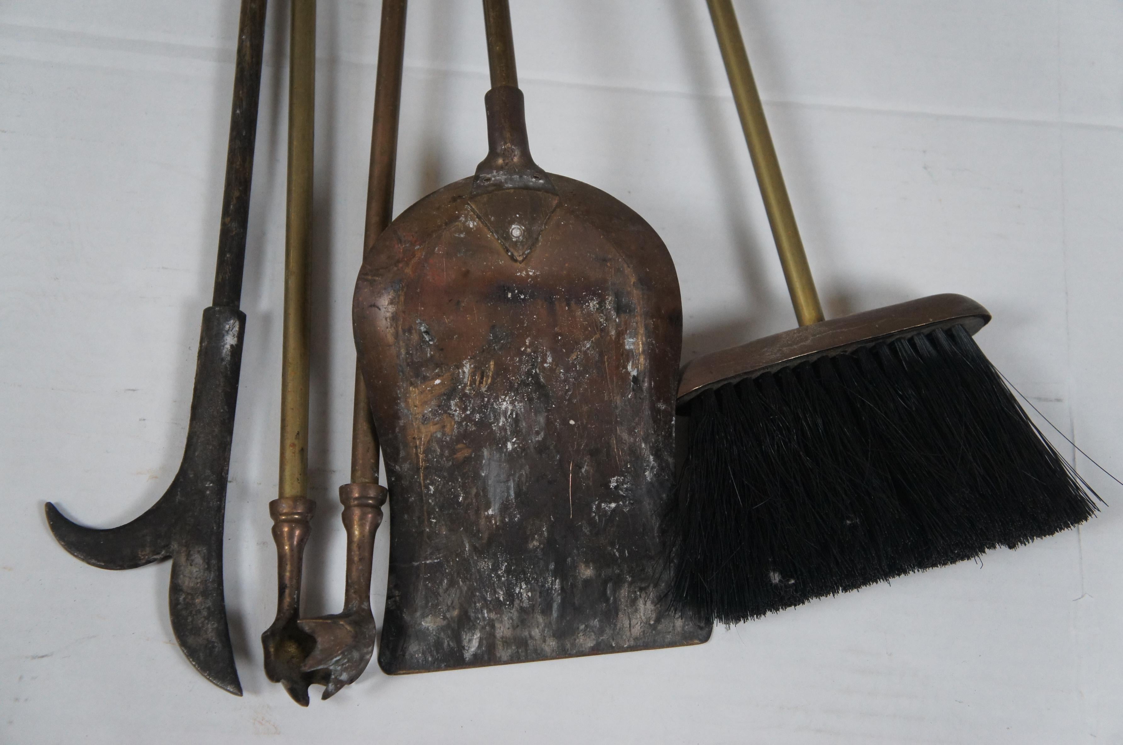 Vintage Decorative Crafts 5 Utensilios de latón para chimeneas de mármol 2924 32 5