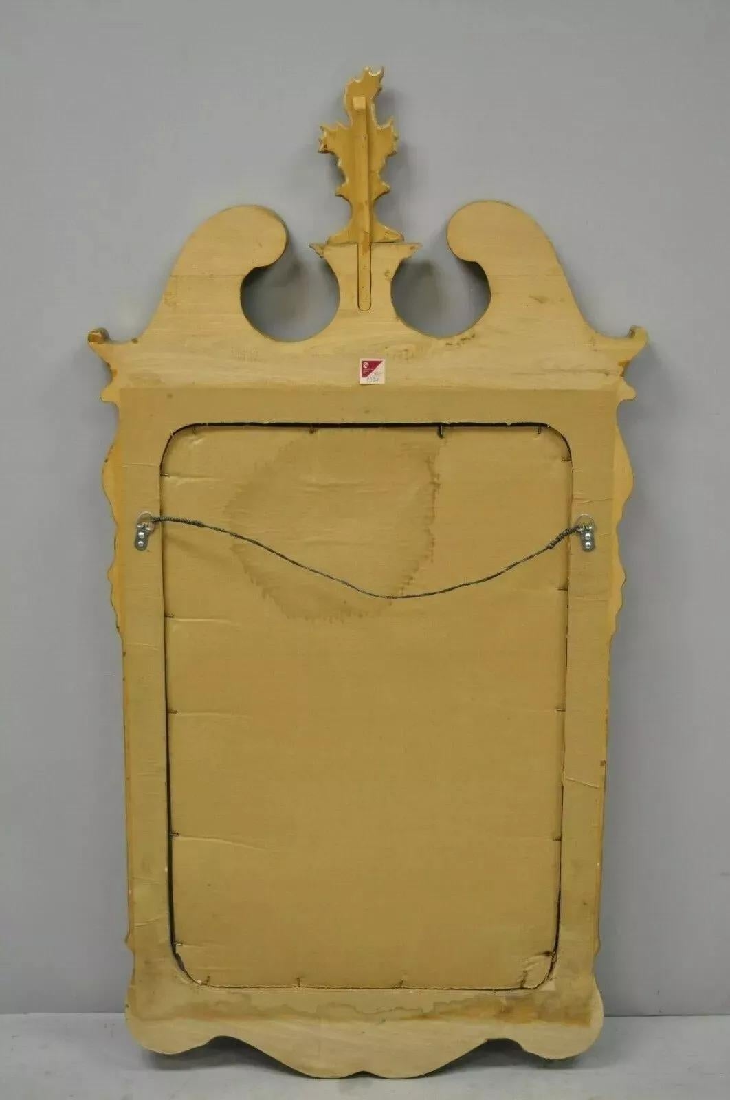 Vintage Decorative Crafts Inc American Federal Carved Wood Gold Gilt Wall Mirror For Sale 3