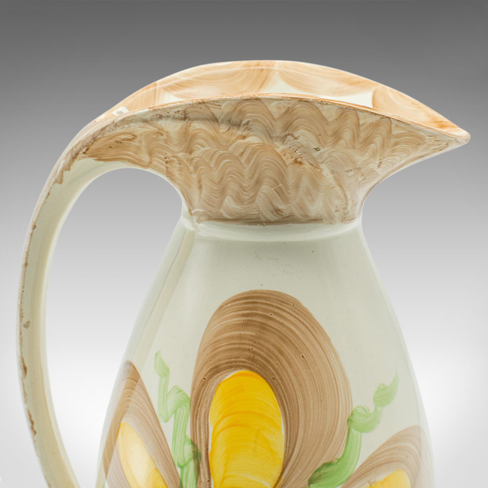 Vintage Decorative Creamer Jug, English, Ceramic, Milk Pourer, Art Deco, C.1930 For Sale 2