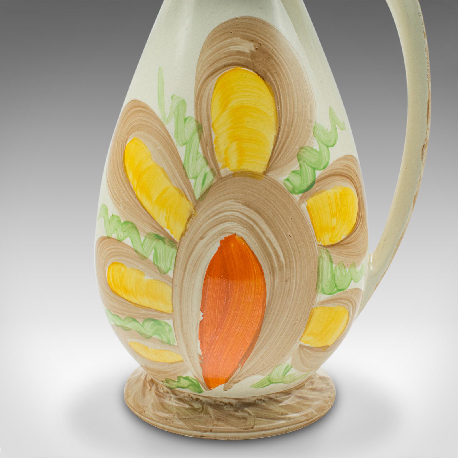 Vintage Decorative Creamer Jug, English, Ceramic, Milk Pourer, Art Deco, C.1930 For Sale 3