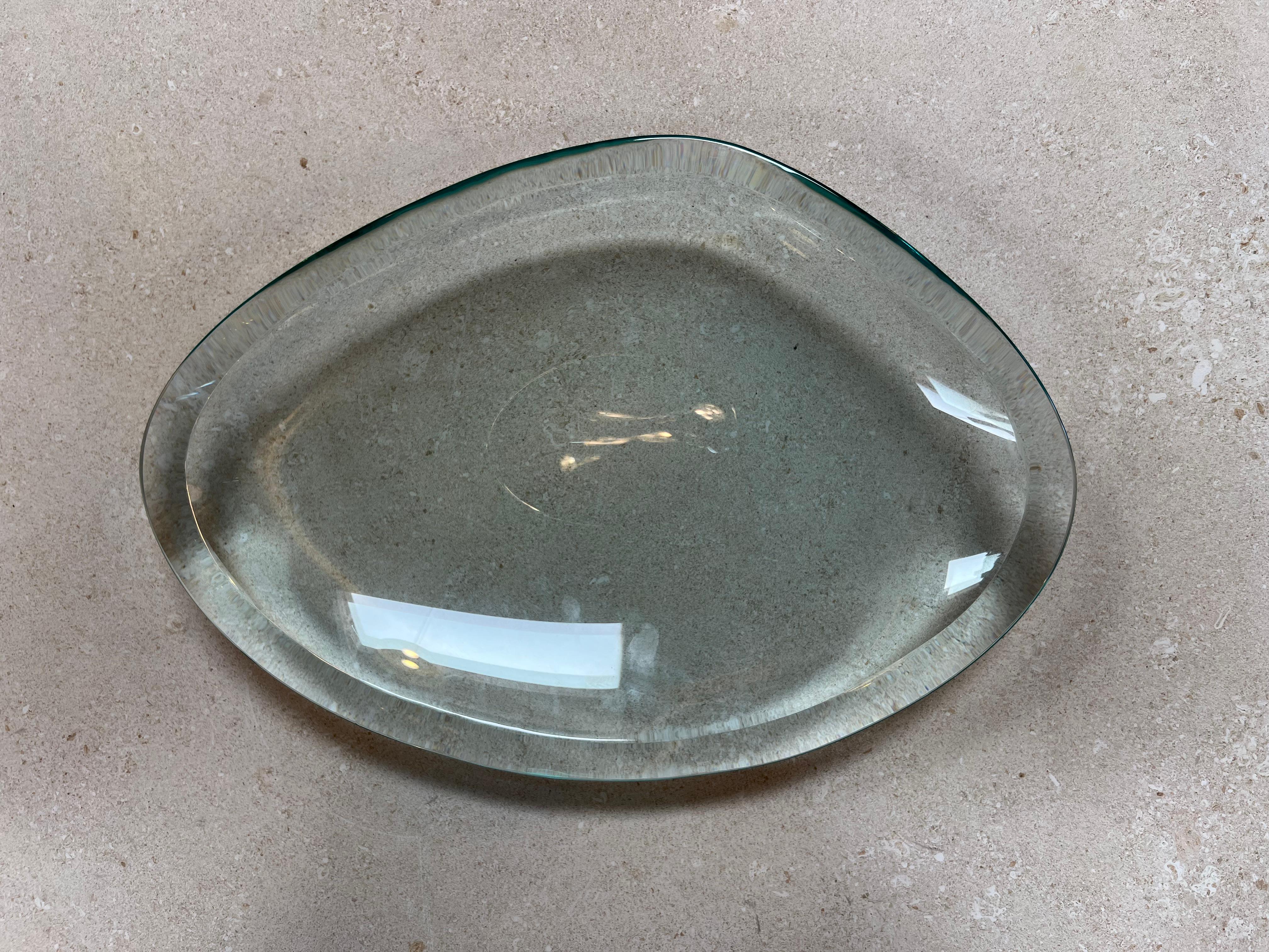 Italian Vintage Decorative Crystal Bowl 1970s For Sale