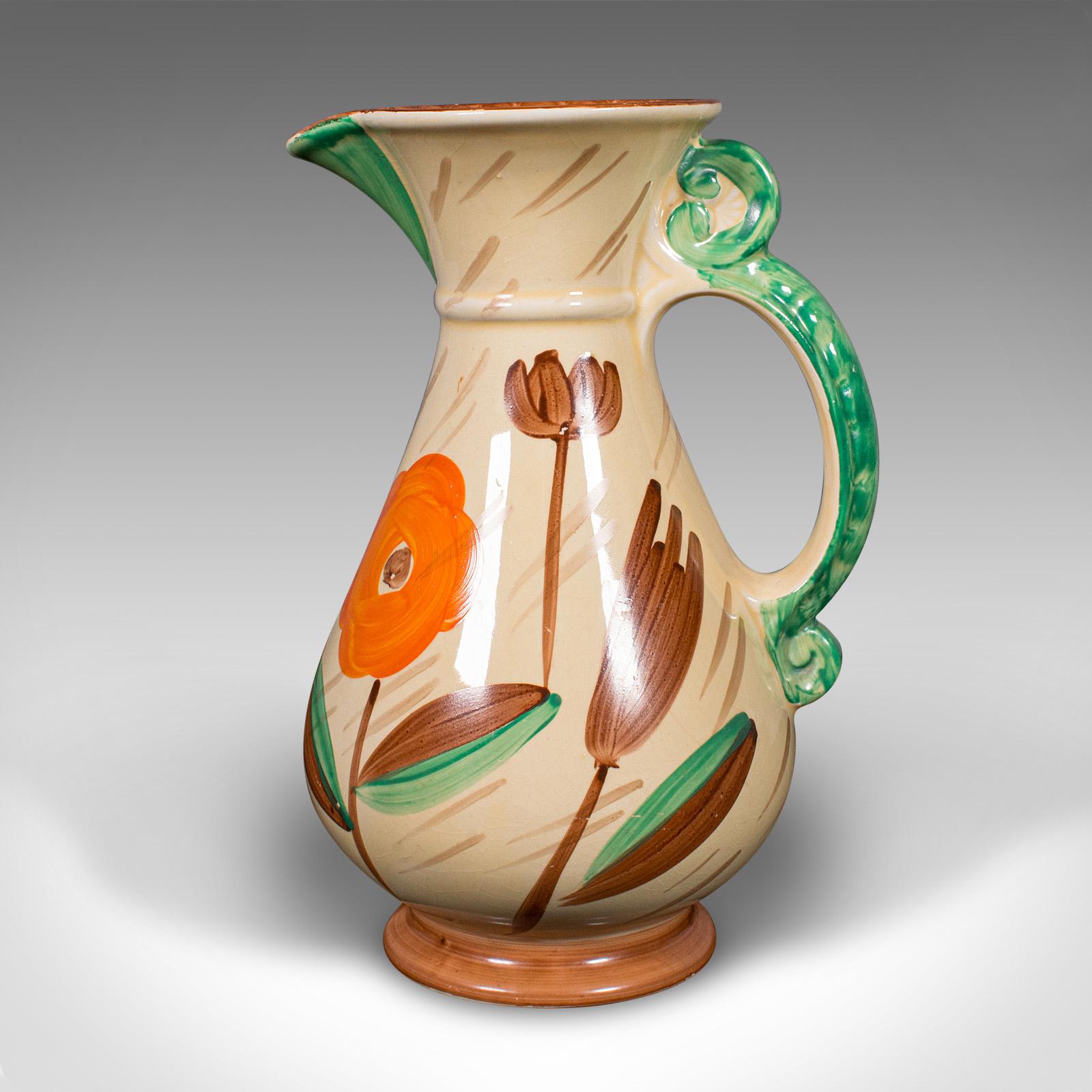 20th Century Vintage Decorative Custard Jug, English, Ceramic, Dessert Pourer, Art Deco, 1930 For Sale