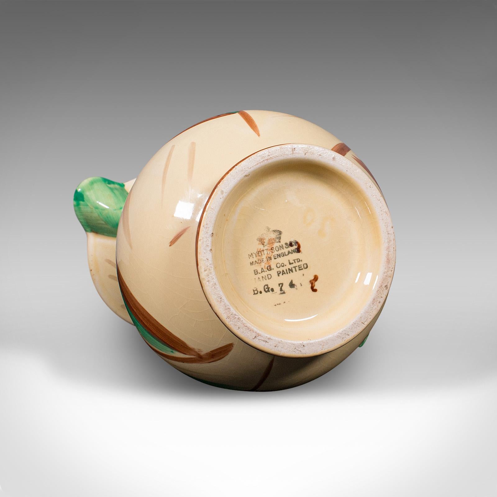 Vintage Decorative Custard Jug, English, Ceramic, Dessert Pourer, Art Deco, 1930 For Sale 2