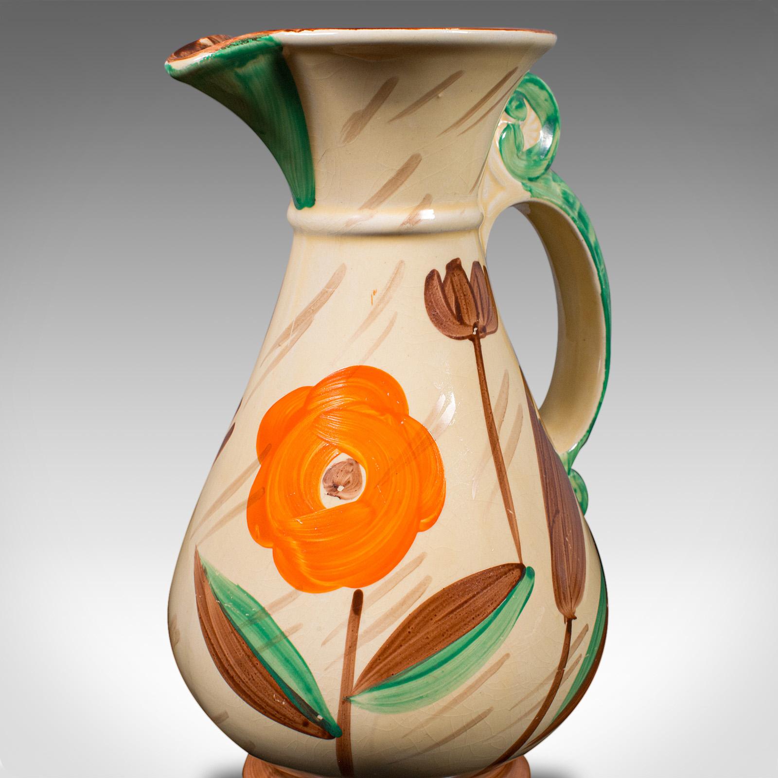 Vintage Decorative Custard Jug, English, Ceramic, Dessert Pourer, Art Deco, 1930 For Sale 3