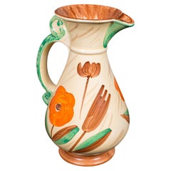 Vintage Decorative Custard Jug, English, Ceramic, Dessert Pourer, Art Deco, 1930
