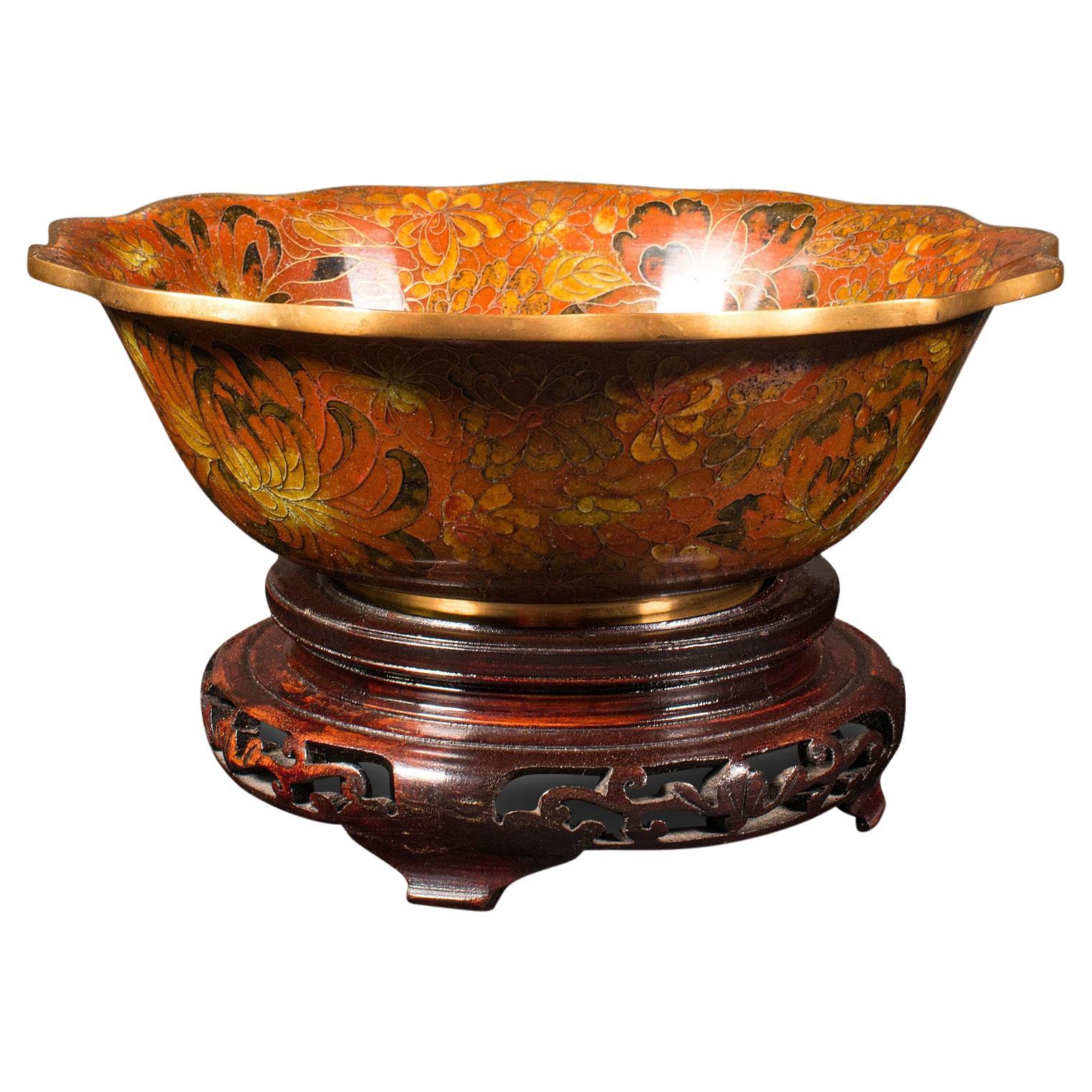 Vintage Decorative Display Bowl, Japanese, Cloisonne, Dish, Art Deco, circa 1940 For Sale
