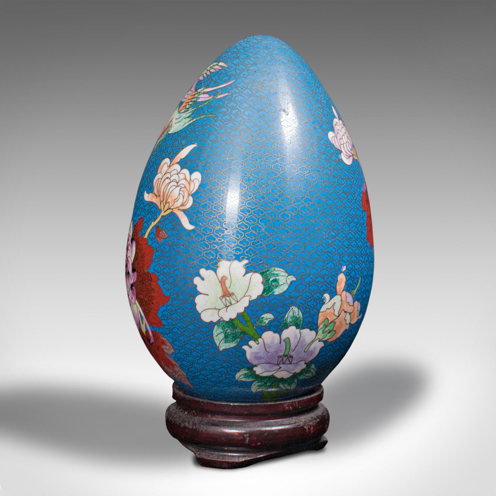 20th Century Vintage Decorative Egg, Chinese, Cloisonne, Ornament, Late Art Deco, circa 1940 For Sale