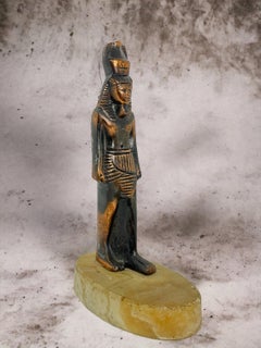 Dekorative ägyptische Pharaonen-Statue auf Marmorsockel, Grand Tour Souvenir