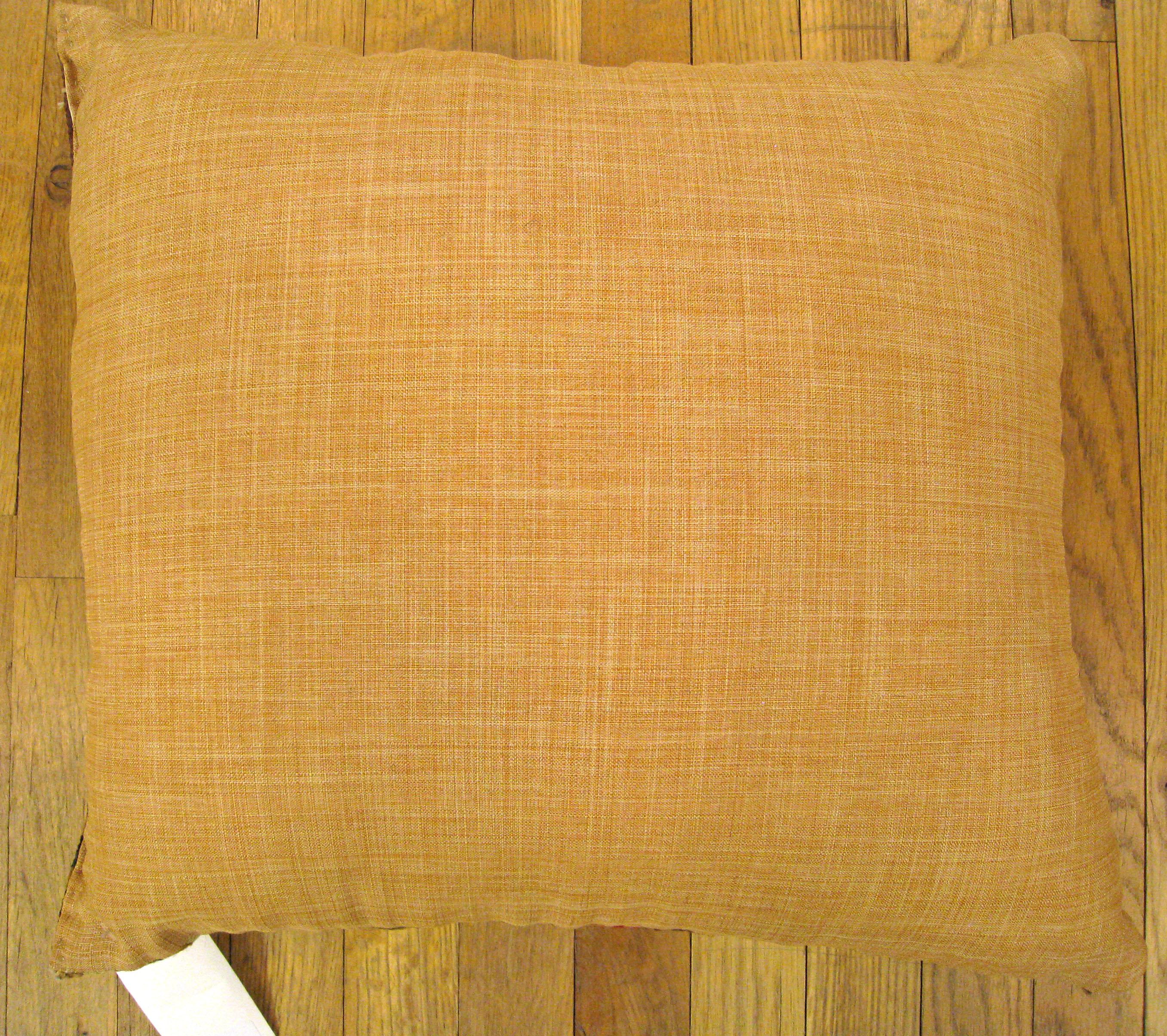 Vintage Decorative English Needlepoint Pillow, with Terracotta Linen Backing In Good Condition In New York, NY