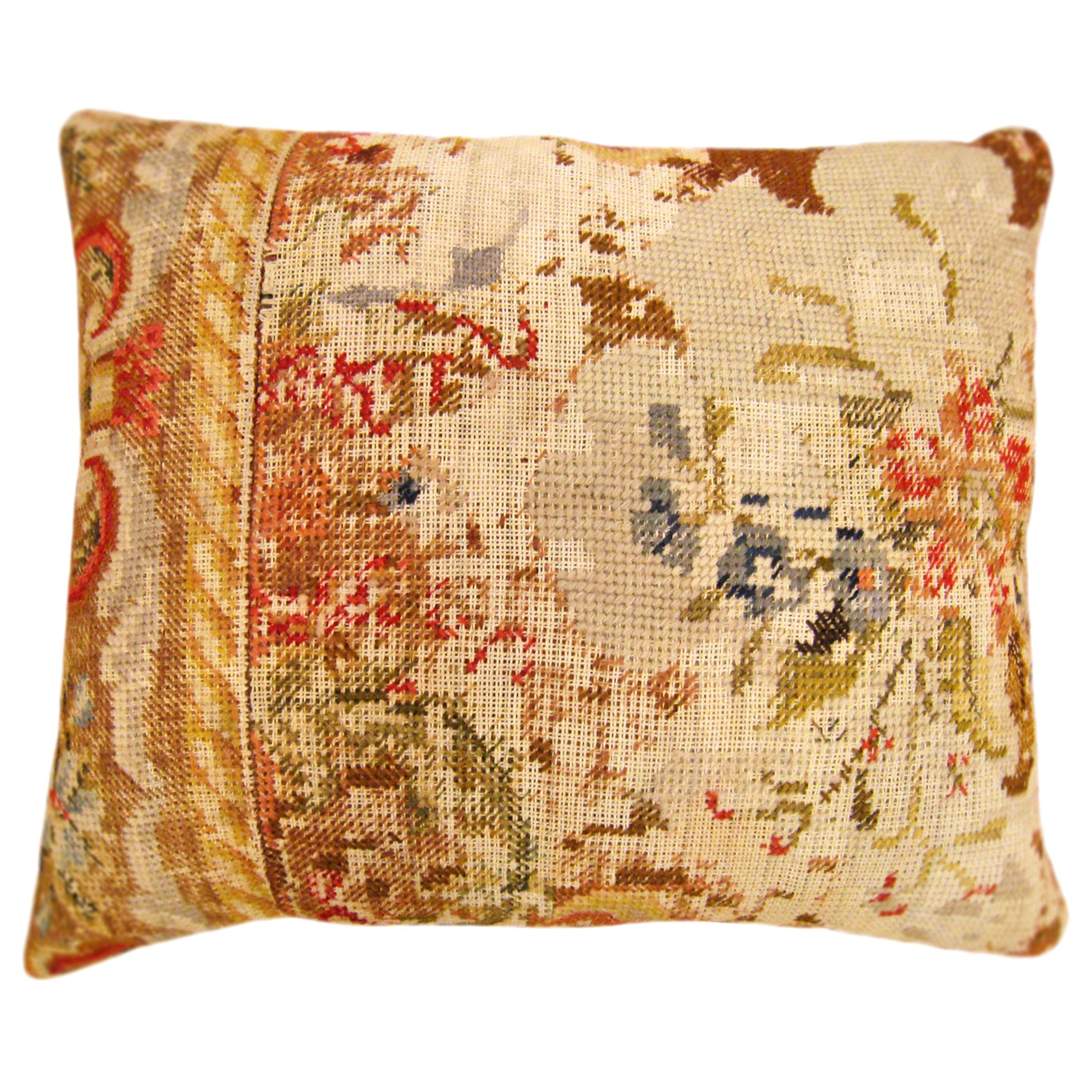 Vintage Needlepoint Pillow For Sale at 1stDibs