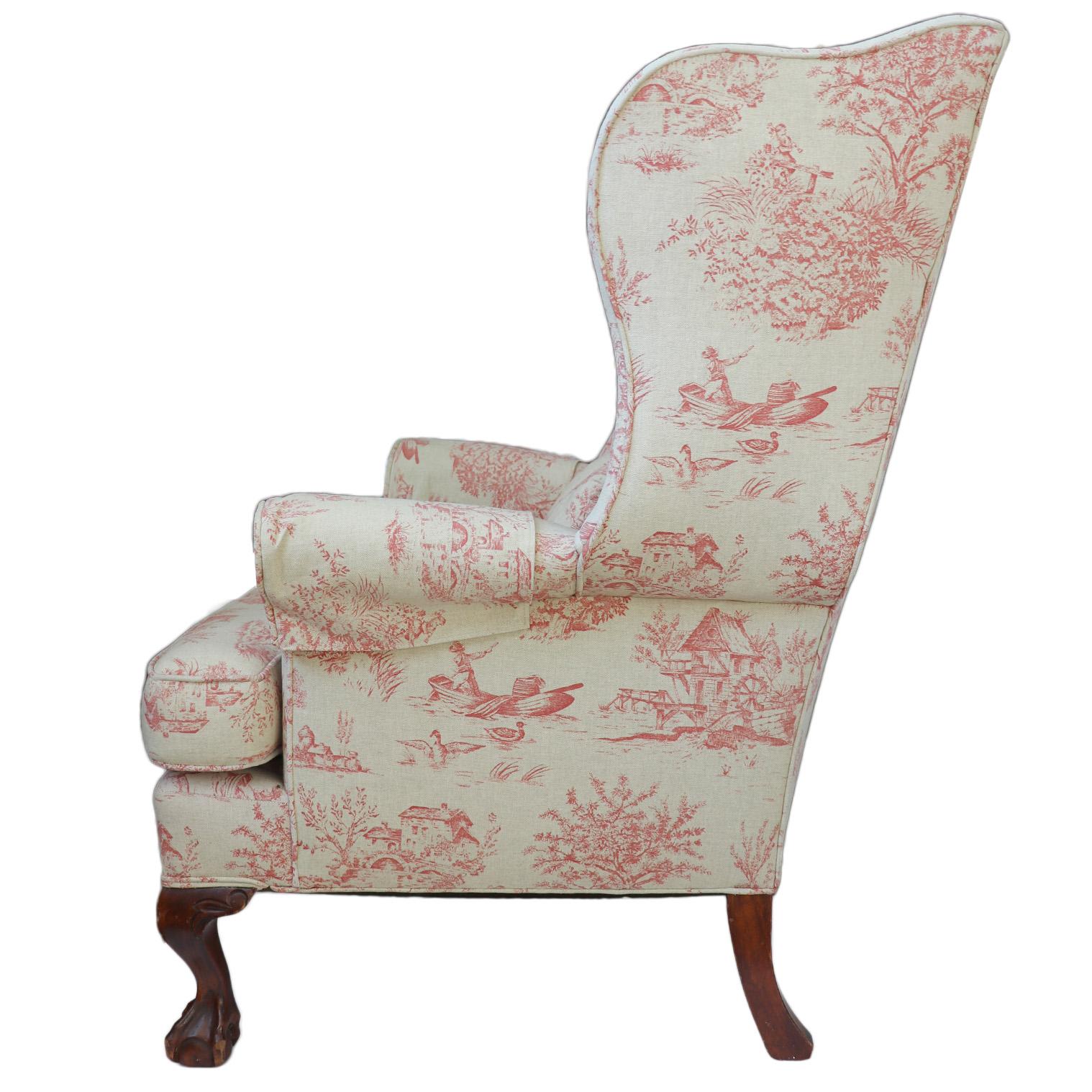 20th Century Vintage Decorative Fabric Chair For Sale