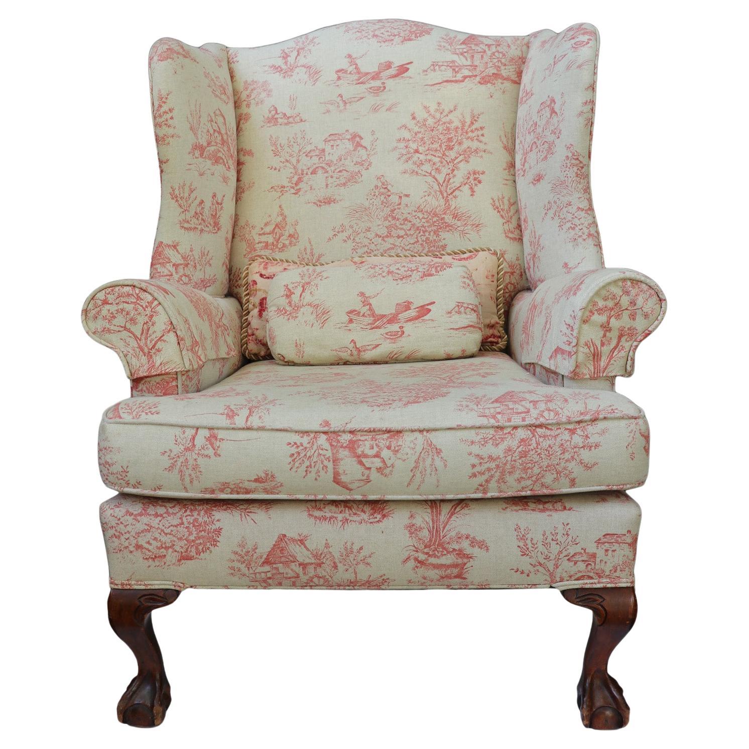 Vintage Decorative Fabric Chair For Sale
