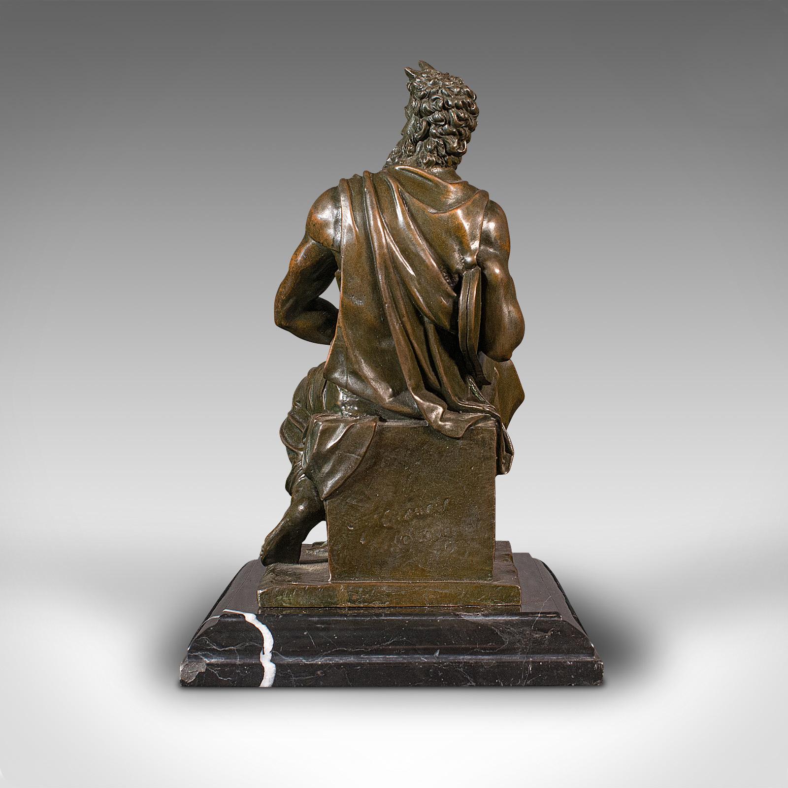 Britannique Statue décorative vintage de Moïse, anglaise, en bronze, d'après Michel-Ange en vente