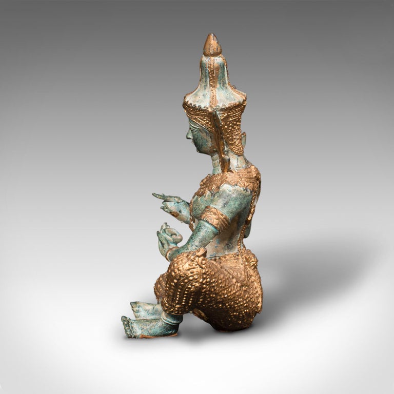 Vintage Decorative Figure, Oriental, Gilt Bronze, Statue, Thai Deity