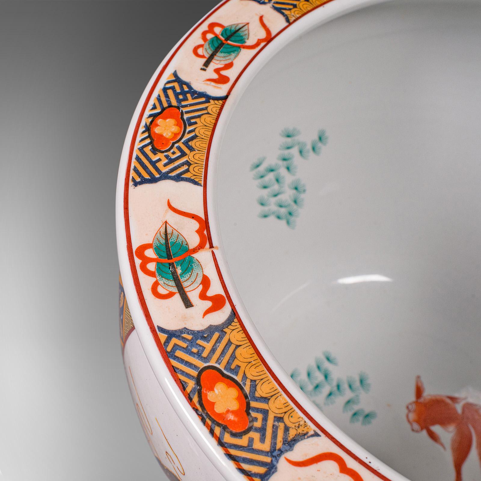 Vintage Decorative Fish Bowl, Chinese, Ceramic, Jardiniere, Planter, Art Deco 2