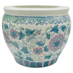 Vintage Decorative Fishbowl, Chinese, Ceramic, Planter, Jardiniere, Art Deco