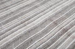 Vintage Mid-Century Modern Flat-Weave Rug in Grey Tones