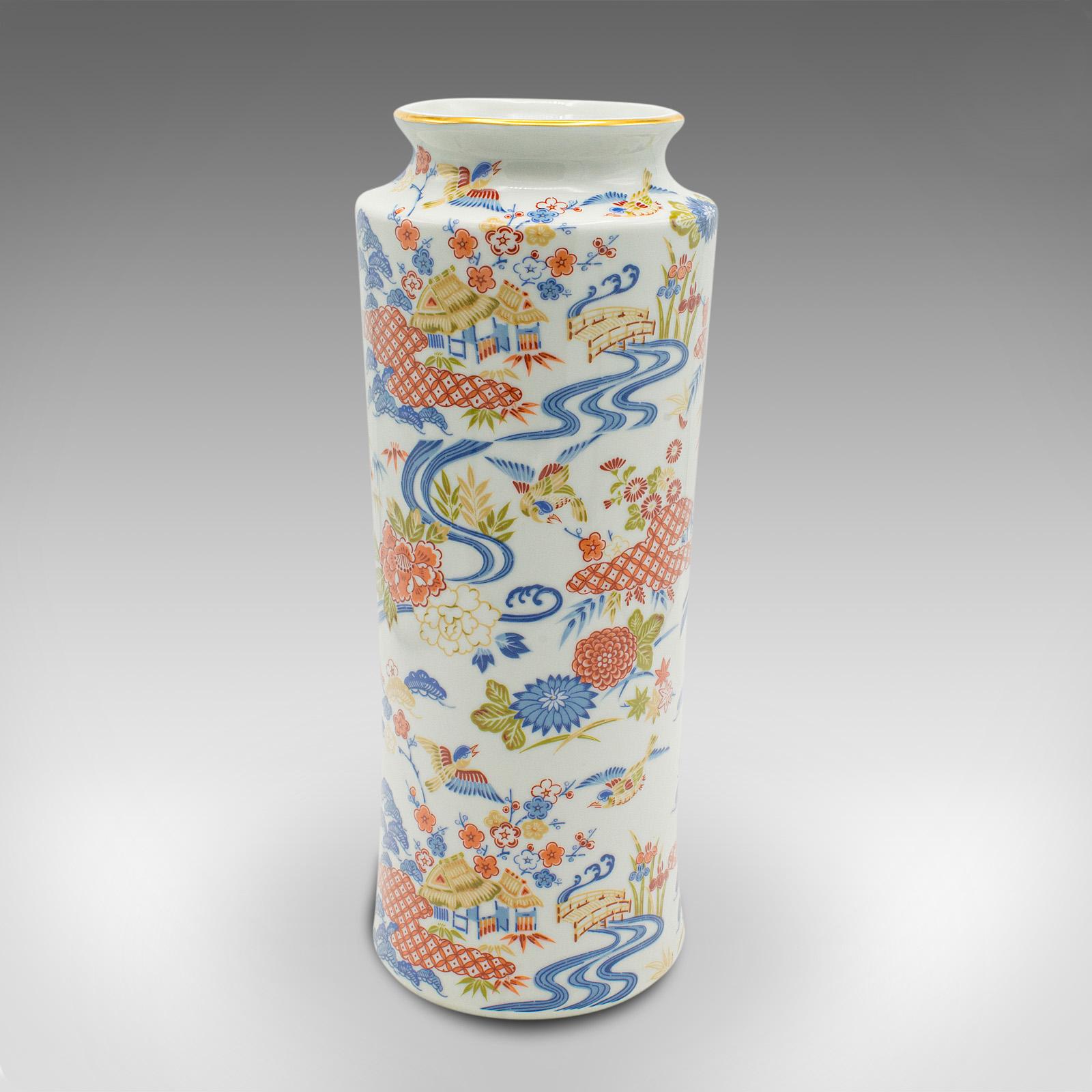 Vintage Decorative Flower Vase, Chinese, Ceramic, Stem Sleeve, Art Deco Revival In Good Condition For Sale In Hele, Devon, GB