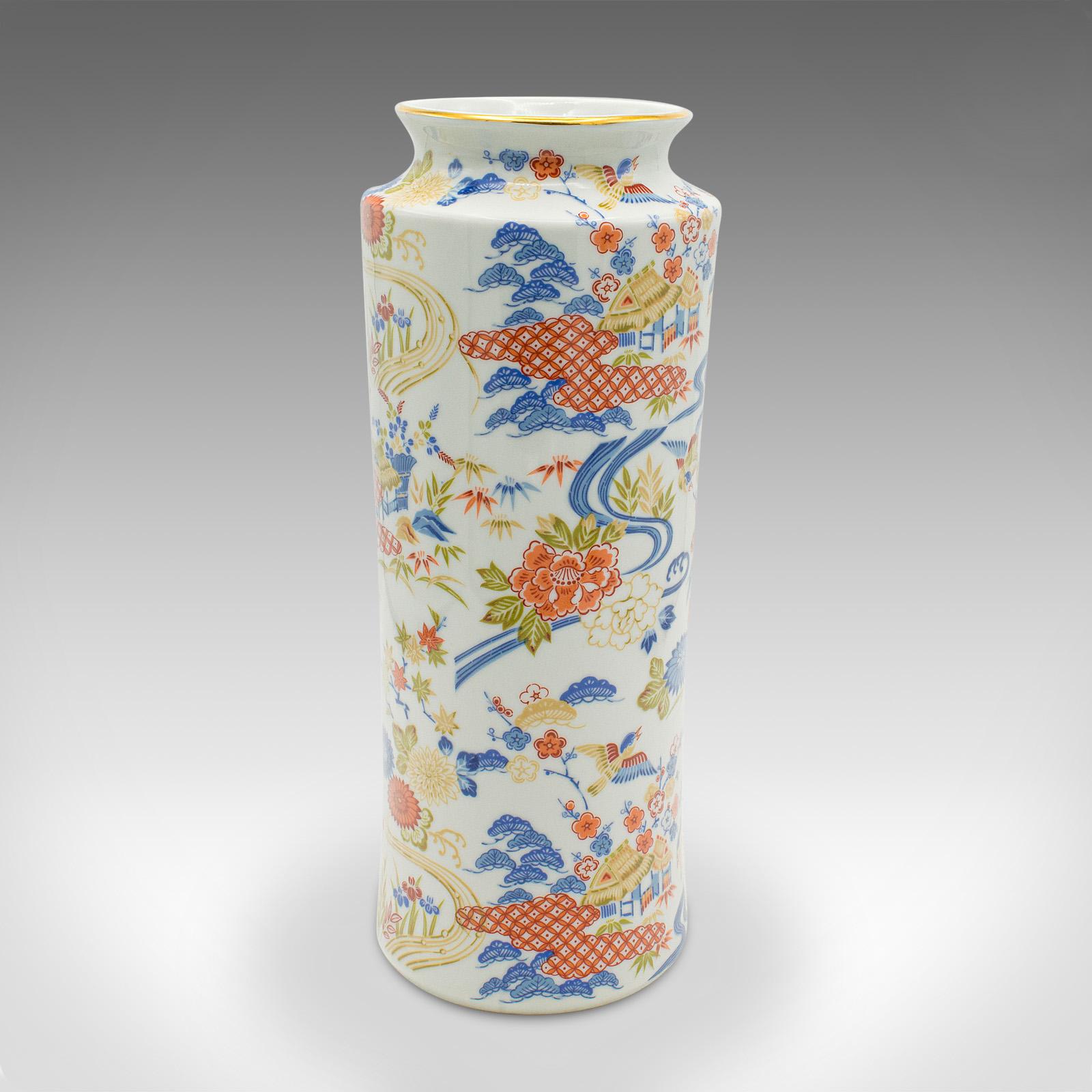 20th Century Vintage Decorative Flower Vase, Chinese, Ceramic, Stem Sleeve, Art Deco Revival For Sale