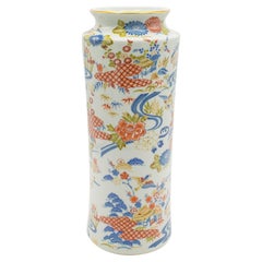 Vintage Decorative Flower Vase, Chinese, Ceramic, Stem Sleeve, Art Deco Revival