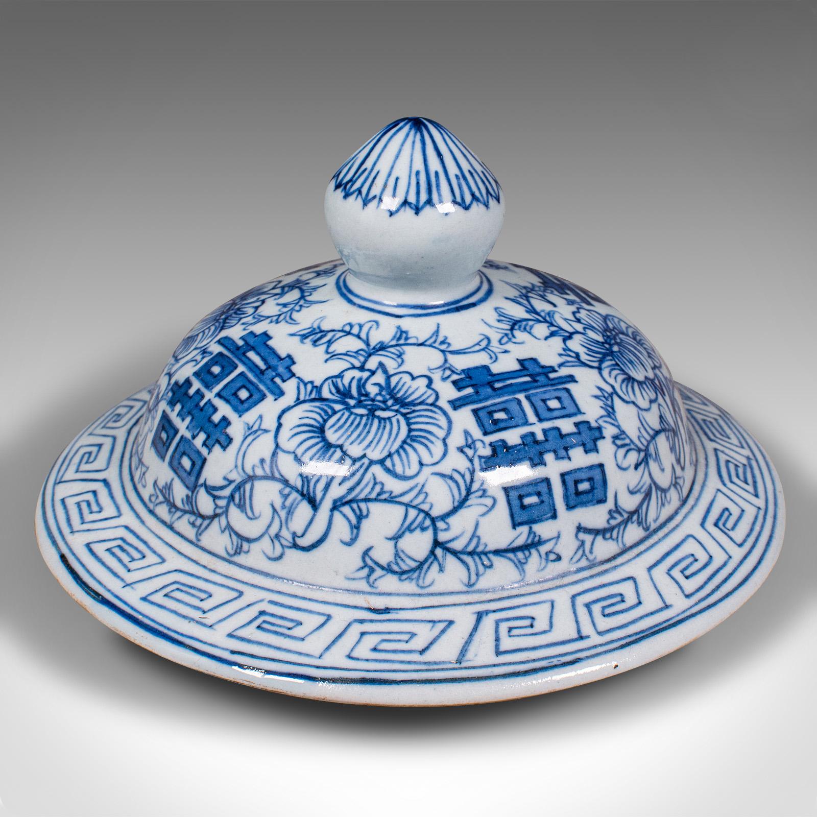 Dekorative Vintage-Blumenvase, chinesisch, Keramik, Urne, Gewürzglas, Art déco, 1930 im Angebot 7