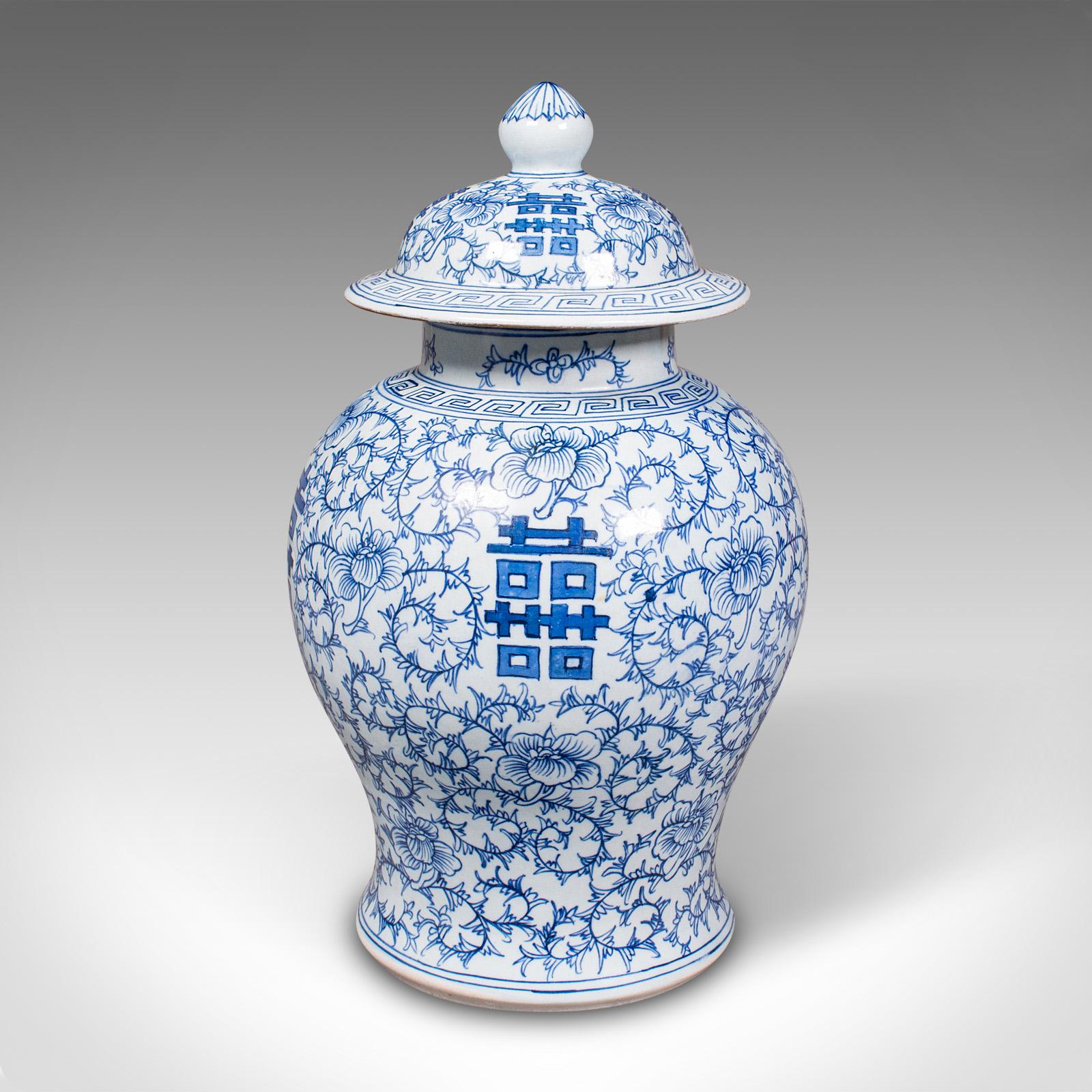 Dekorative Vintage-Blumenvase, chinesisch, Keramik, Urne, Gewürzglas, Art déco, 1930 im Angebot 1