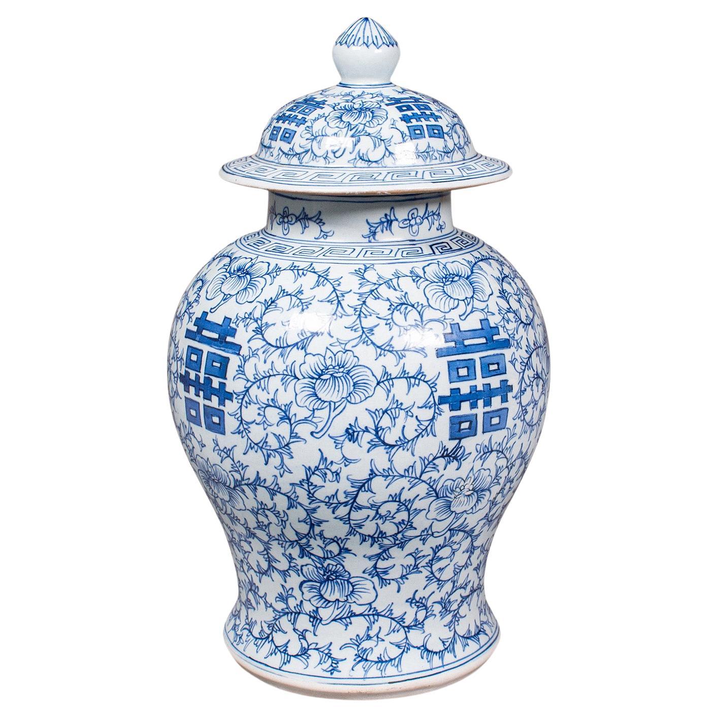 Vintage Decorative Flower Vase, Chinese, Ceramic, Urn, Spice Jar, Art Deco, 1930 For Sale