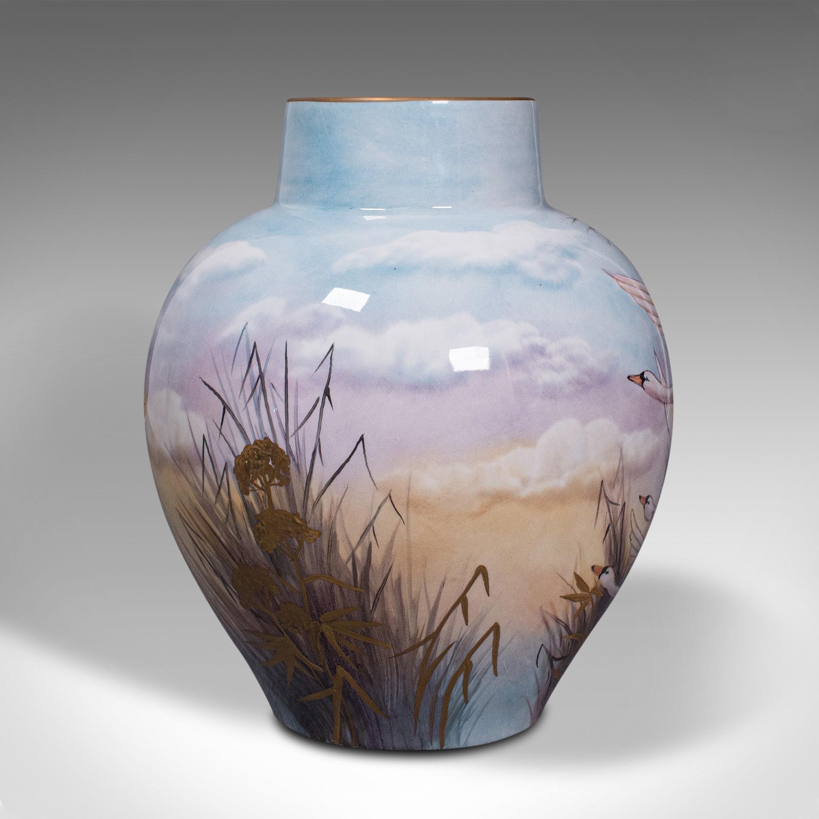 Vintage Decorative Flower Vase, English, Ceramic, Hand Painted, James Skerrett In Good Condition For Sale In Hele, Devon, GB