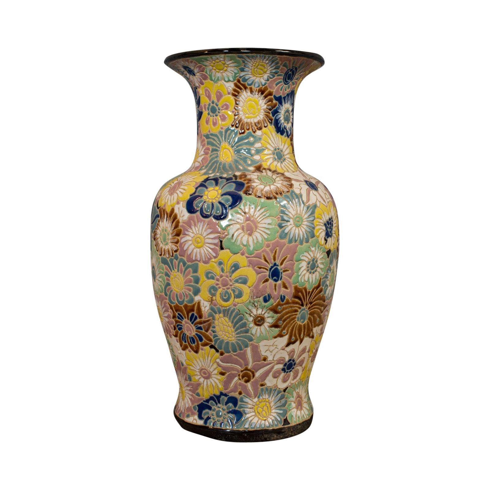 Vintage Decorative Flower Vase, Oriental, Ceramic, Decorative, Urn, Stick, Stand