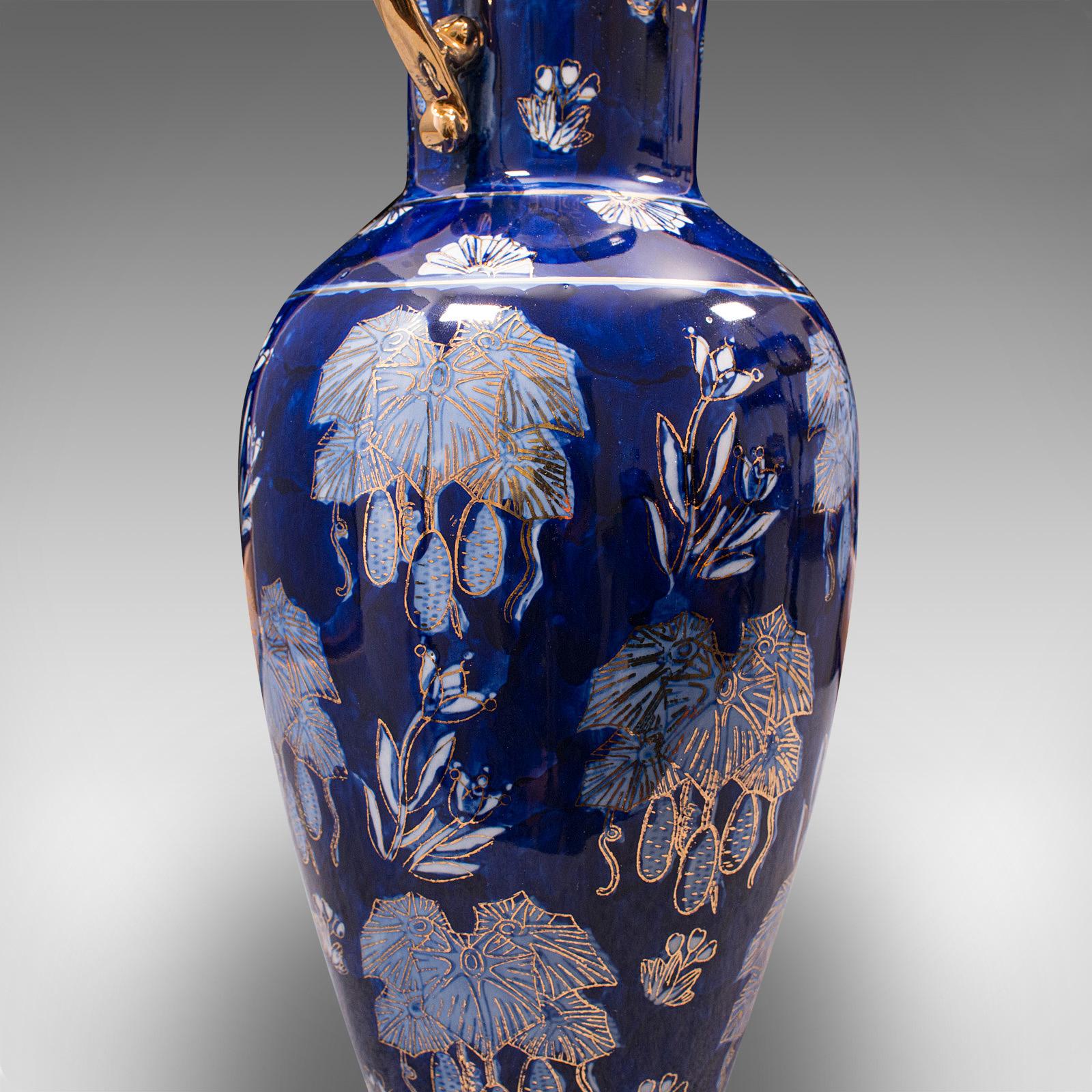 Vintage Decorative Flower Vase, Oriental, Ceramic, Ornamental, Baluster, C.1980 6