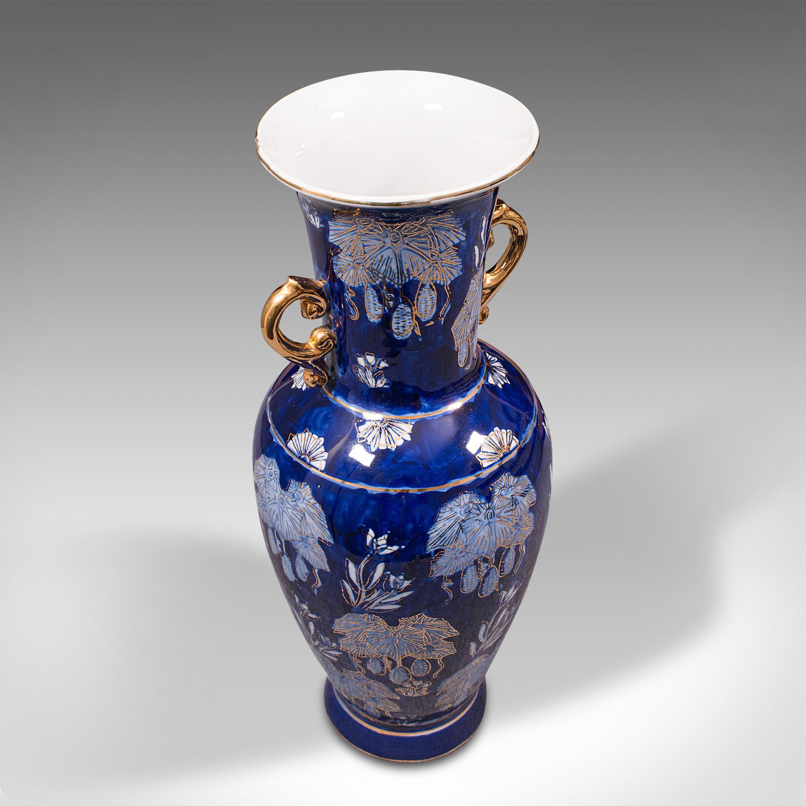 Vintage Decorative Flower Vase, Oriental, Ceramic, Ornamental, Baluster, C.1980 3