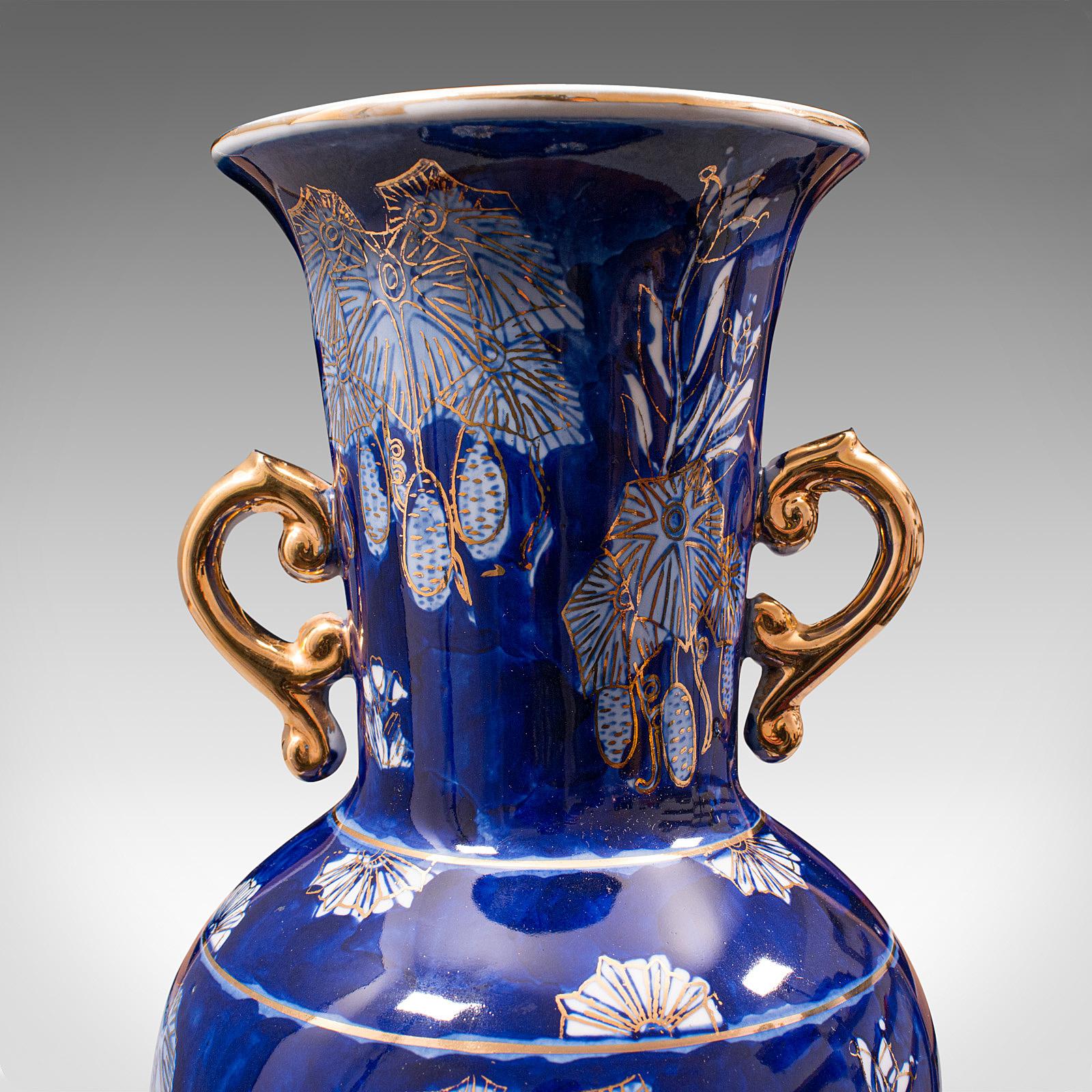 Vintage Decorative Flower Vase, Oriental, Ceramic, Ornamental, Baluster, C.1980 4